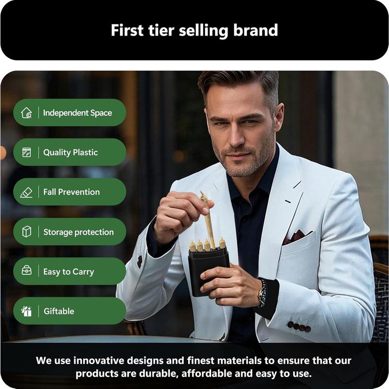 roygra حافظة مخروطية بحجم كينغ 4 قطع مقاومة للرائحة، علبة سجائر 5 فتحات للحجم العادي أو كينغ، صندوق تخزين بسعة 5 لملحقات التدخين للورق المدحرج مسبقًا - Image 4